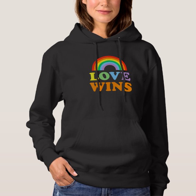 Kärlek Wins Gay pride Rainbow Lgtb T Shirt (Framsida)