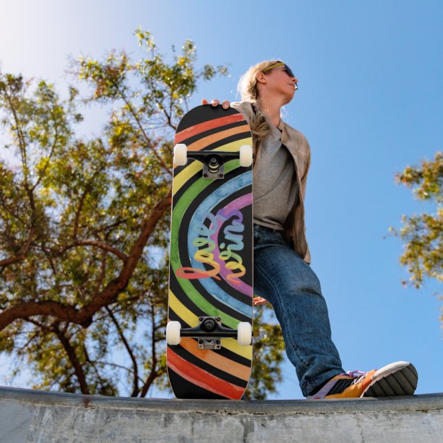 Kärlek Wins Gay pride Rainbow Mini Skateboard Bräda 18,5 Cm (Utomhus 1)