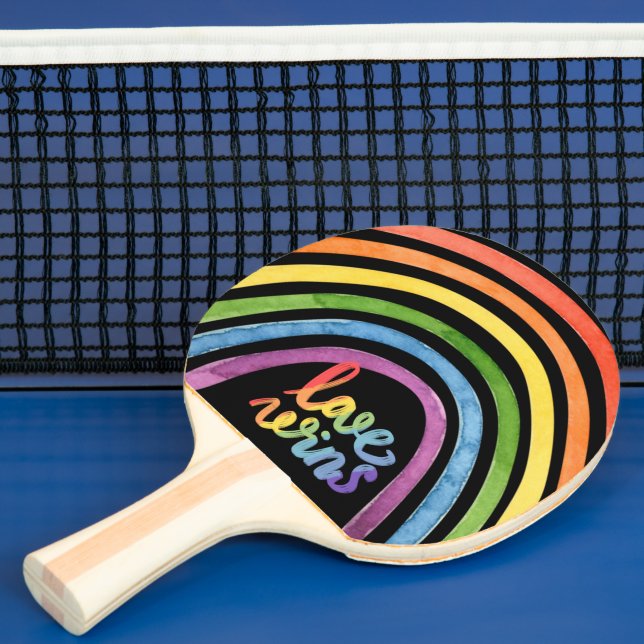 Kärlek Wins Gay pride Rainbow Pingisracket (Insitu)