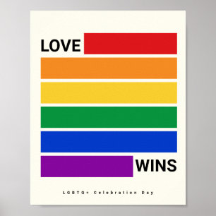 Kärlek Wins Rainbow Färg HGBTQ Poster
