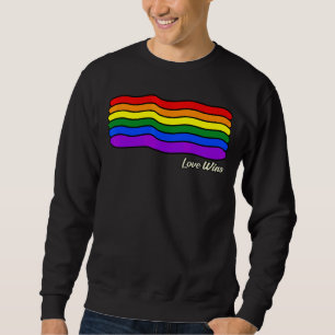 Kärlek Wins Rainbow Flagga Gay Lgbtq Month Support Lång Ärmad Tröja