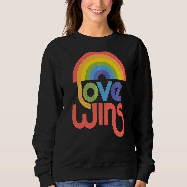 Kärlek Wins Rainbow Paint Typografik T Shirt (Framsida)