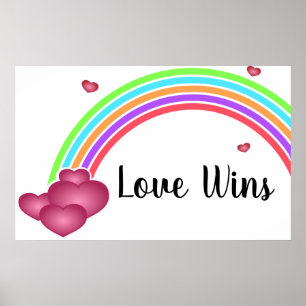 Kärlek Wins Rainbow Poster