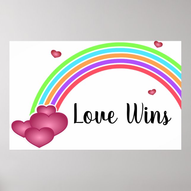 Kärlek Wins Rainbow Poster (Framsidan)