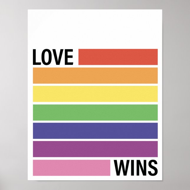 Kärlek Wins Rainbow Poster (Framsidan)