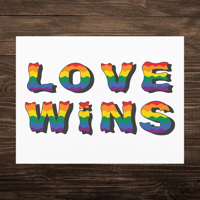 Kärlek Wins Rainbow Pride Vykort (Skapare uppladdad)