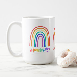 Kärlek Wins Roligt Rainbow Kaffemugg