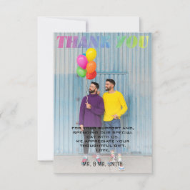 Kärlek Wins Watercolor Rainbow Photo Tack Kort