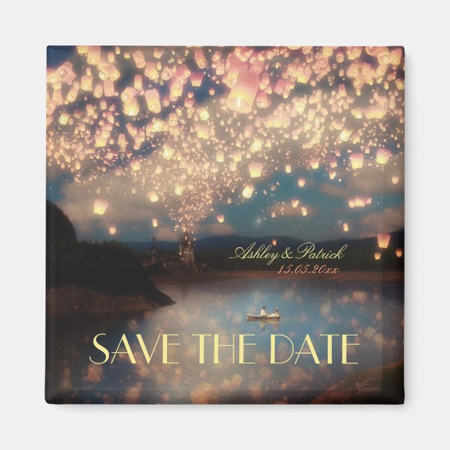 Kärlek Wish Lanterns Magnet (Framsidan)