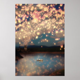 Kärlek Wish Lanterns Poster