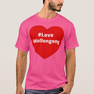 Kärlek Wollongong Hashtag Heart T Shirt