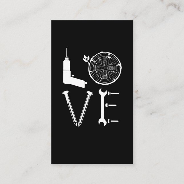 Kärlek Woodworking working Verktyg Pappa Lumberjac Visitkort (Framsida)