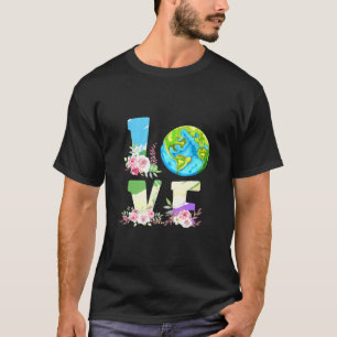 Kärlek World Earth Day Environmental Spara Earth M T Shirt