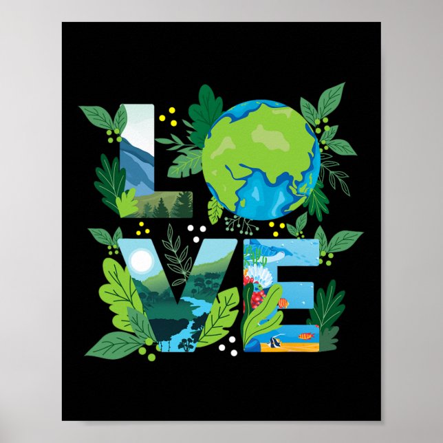 Kärlek World - Environmental Protection Earth Day  Poster (Framsidan)