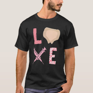 Kärlek Wound Care Nurse Alla hjärtans dag Ostomy T Shirt