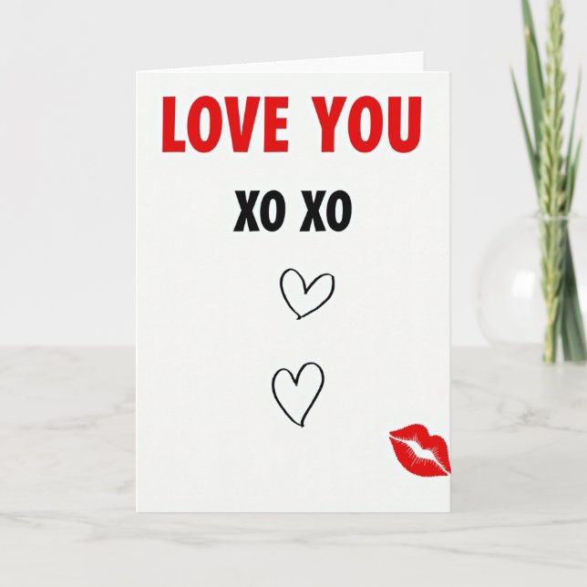 Kärlek XO XO Pusskort Kort (Framsida)