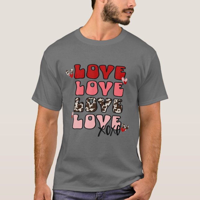 Kärlek_XOXO Hearts Valentines day ger till henne T Shirt (Framsida)