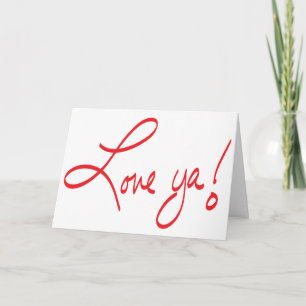 KÄRLEK YA! Red and White Valentine Card Helgkort