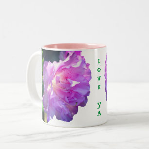 Kärlek Ya Rosa Azalea Flower Två-Tonad Mugg