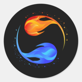 Kärlek-Yin Yang- Runt Klistermärke