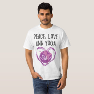 Kärlek Yoga Gift for Yogis Peace, Kärlek och Yoga  T Shirt