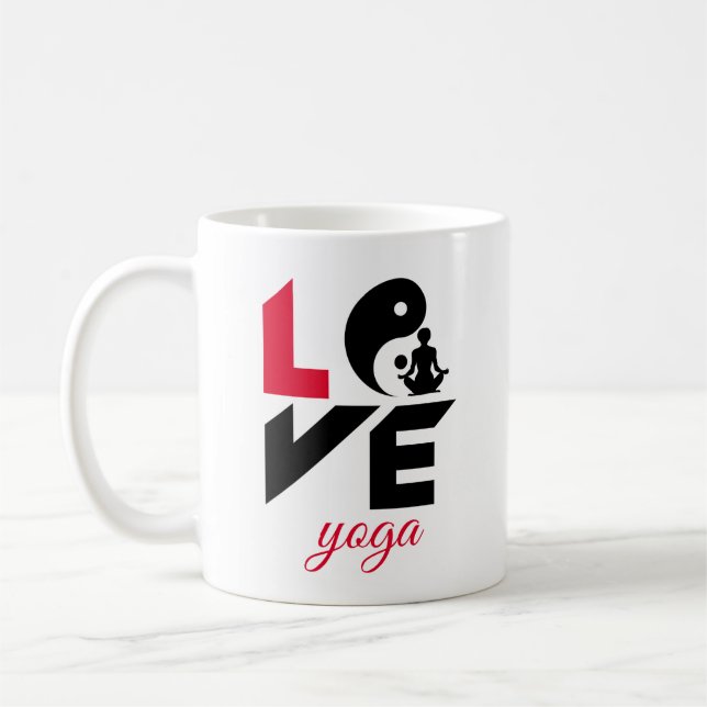 Kärlek yoga kaffemugg (Vänster)