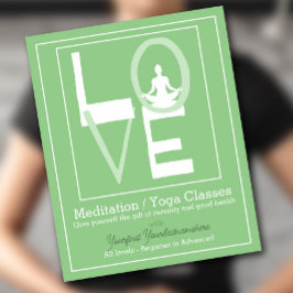 KÄRLEK YOGA klass Meditation Holistic Therapy Flygblad