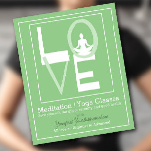 KÄRLEK YOGA klass Meditation Holistic Therapy Flygblad