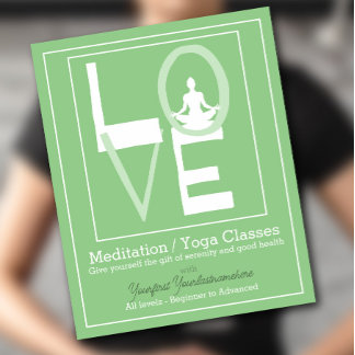 KÄRLEK YOGA klass Meditation Holistic Therapy Flygblad