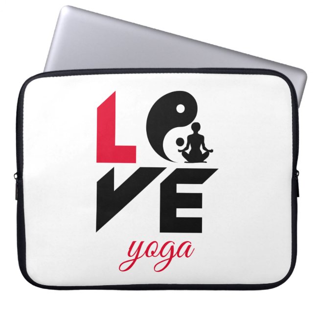 Kärlek yoga laptop fodral (Framsidan)