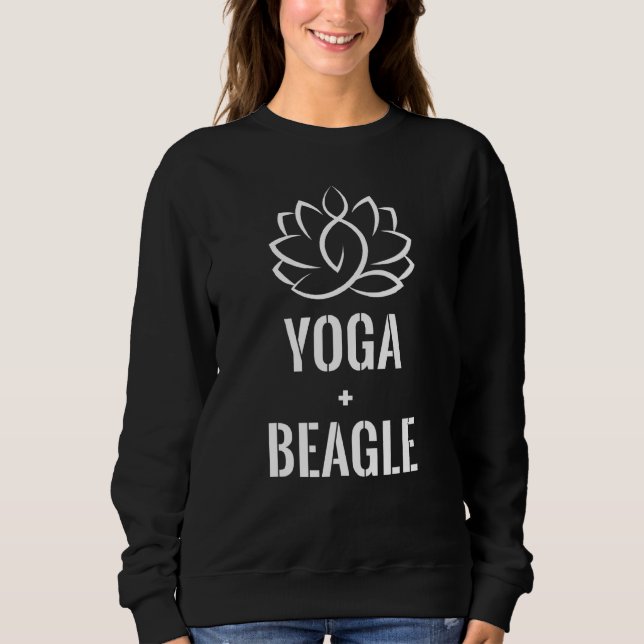 Kärlek Yoga och Beagle Hundar Gym Exercise Fitness T Shirt (Framsida)