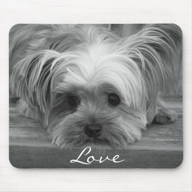 Kärlek Yorkshire Terrier Puppy Hund Mousepad Musmatta (Framsidan)