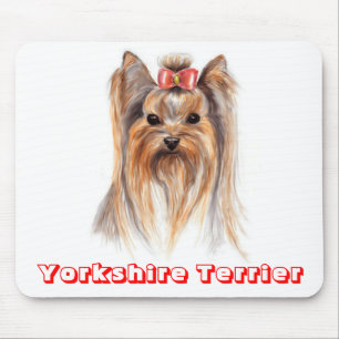 Kärlek Yorkshire Terrier Puppy Hund Painting Mous Musmatta