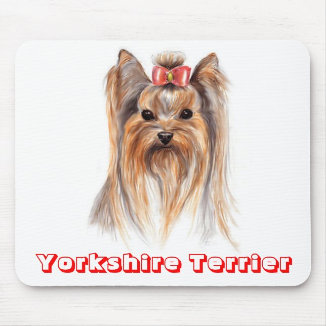 Kärlek Yorkshire Terrier Puppy Hund Painting Mouse Musmatta (Framsidan)