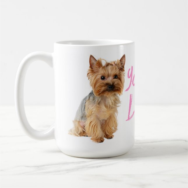 Kärlek Yorkshire Terrier Puppy Hund - Yorkie Kaffemugg (Vänster)