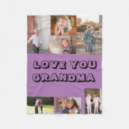 Kärlek You 7 Photo Anpassningsbar Lila Fleecefilt