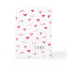 Kärlek You Alla hjärtans dag Watercolor Hearearts