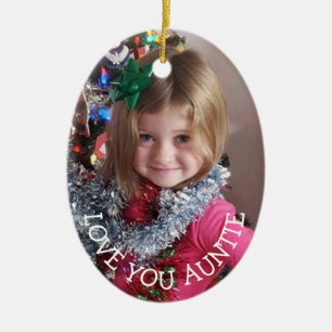 Kärlek You Auntie, julgåva till Moster jul Julgransprydnad Keramik