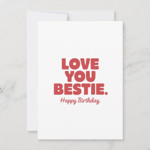 Kärlek You Bestie - födelsedagen Hälsning Julkort