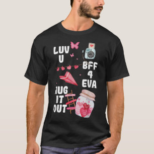 Kärlek You BFF Valentines day Cute VDay Pajama Bes T Shirt