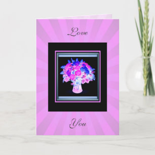 Kärlek You Blommigt Card Helgkort