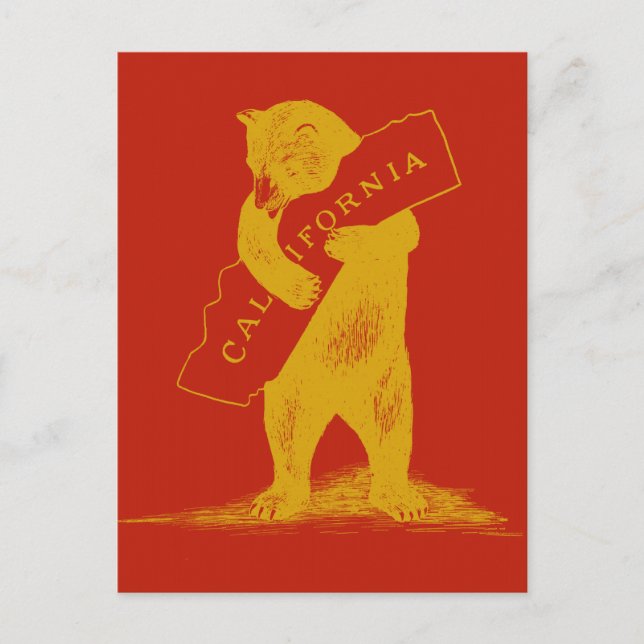 Kärlek You California—Red and Guld Vykort (Framsida)