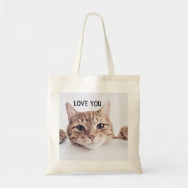 "Kärlek You" Cute Cat Tote Bag Tygkasse