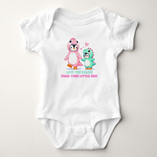 Kärlek You Dino-Mamma Personlig T Shirt (Framsida)