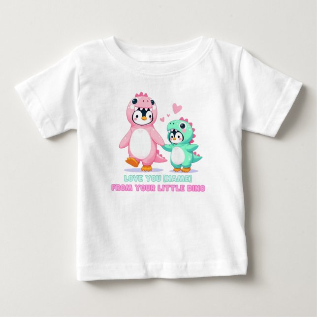 Kärlek You Dino-Mamma Personlig T Shirt (Framsida)