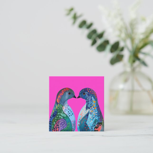 "Kärlek You Forever" - Kärlek's Gentle Embrace Fyrkantigt Visitkort (Stående Fram)