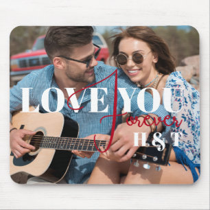 Kärlek You Forever Modern Valentines Anpassningsba Musmatta