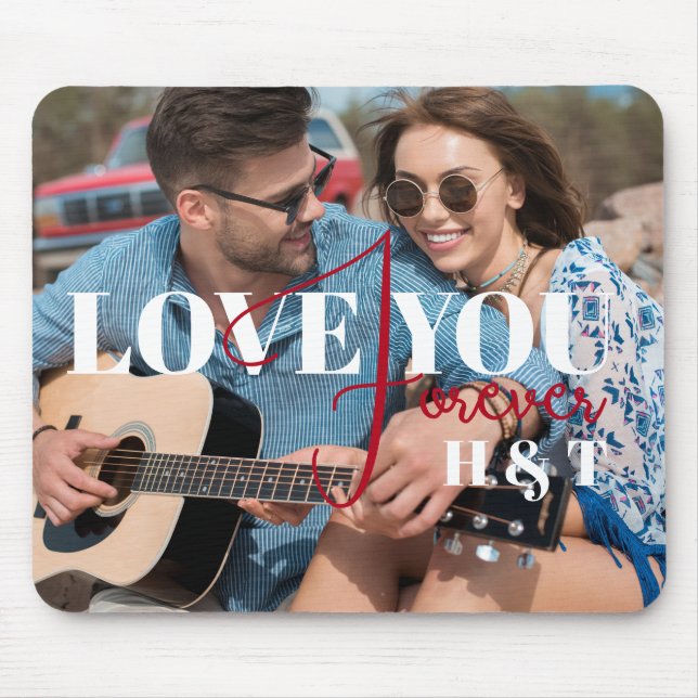 Kärlek You Forever Modern Valentines Anpassningsba Musmatta (Framsidan)
