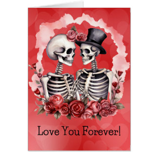 Kärlek You Forever Sött Skeletons Card OBS Kort