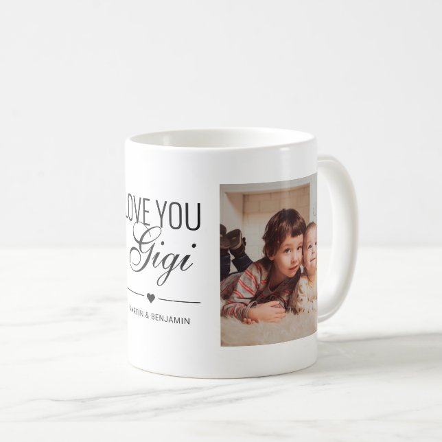 Kärlek You Gigi Birthday Anpassningsbar Photo Kaffemugg (Framsida höger)